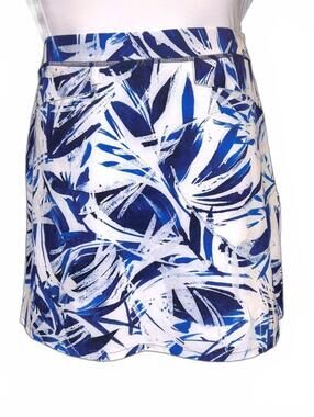 RLX Ralph Lauren  Pleated Skirt "Blue Palm Print" Women's Medium | NWT